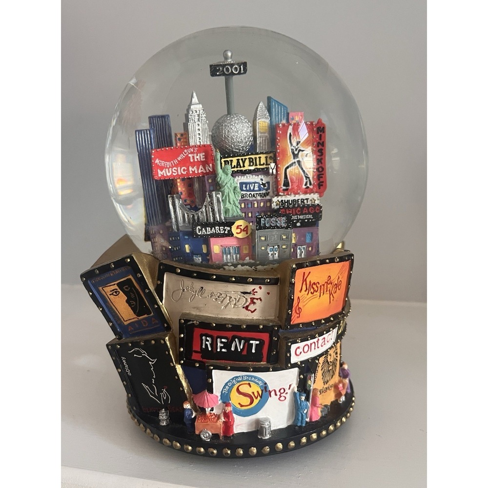Broadway Cares 2001 New York City Theater Billboard Musical Snow Globe